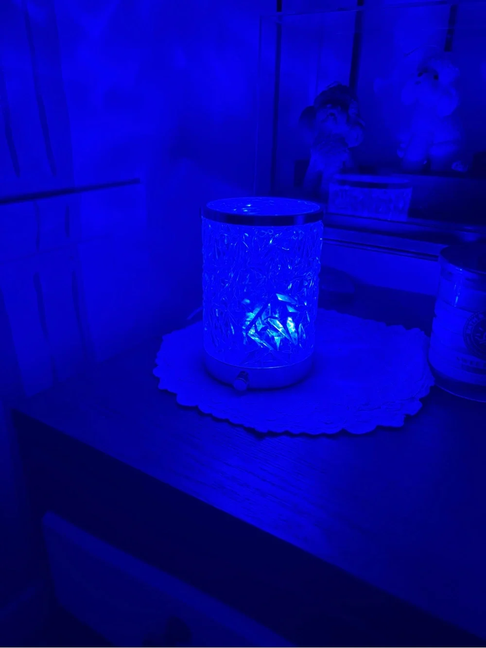 Textured Chrome Night Light- Clear